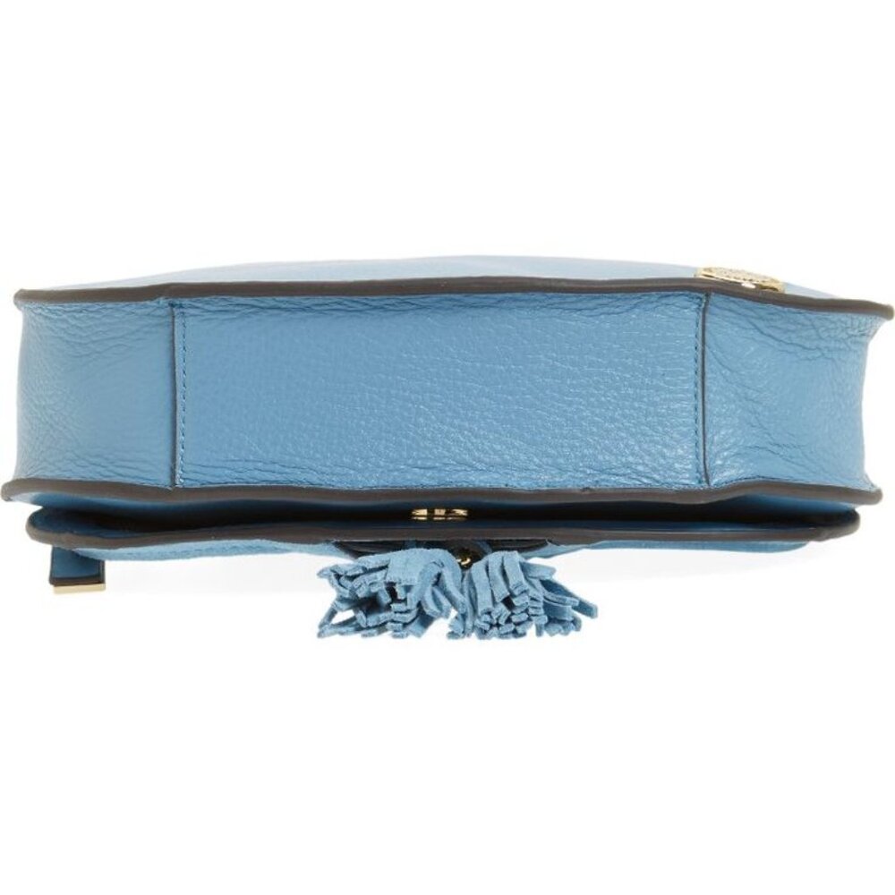 Vince Camuto “Ancel Suede Crossbody Bag” Icy Blue Boho Saddle Bag - Picture 14 of 14